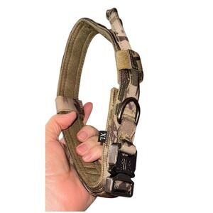 Tactical Dog Collar XL Military Camo Dog Collar & Bungee Leash Heavy Duty 6 ft